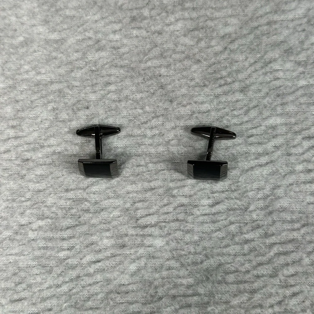 Kenneth‎  Cole  Reaction  Square  Black/  Gunmetal Cufflinks Sleek Formal NIB